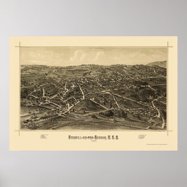 Fishkill, NY Panoramic Map - 1886 Poster (Vorne)