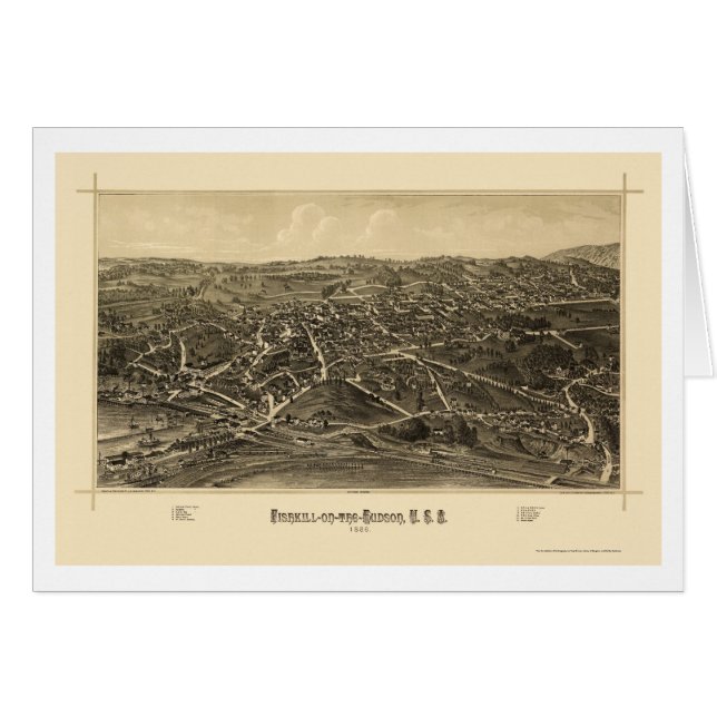 Fishkill, NY panoramische Karte - 1886 (Vorderseite (Horizontal))