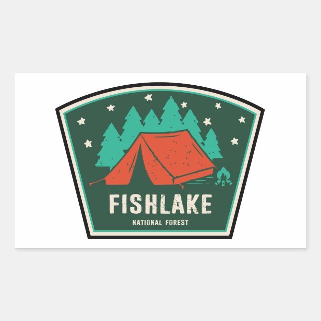 Fishlake National Forest Camping Rechteckiger Aufkleber (Vorderseite)