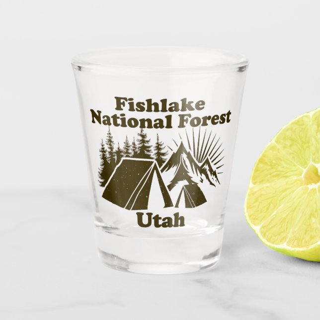 Fishlake National Forest Utah Schnapsglas (Vorderseite)