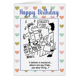 Fishmonger singt zu einem Kunden. Hot Chocolate So