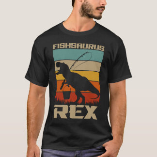 Fishsaurus Bass Fishing T Rex Dinosaurier T-Shirt