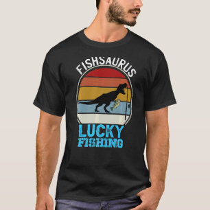 Fishsaurus Rex Dinosaur Barsch Glück Angelturnier T-Shirt