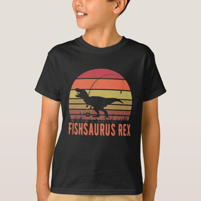 Fishsaurus T-Rex Dinosaur - Funny Fishing Lover T-Shirt (Vorderseite)