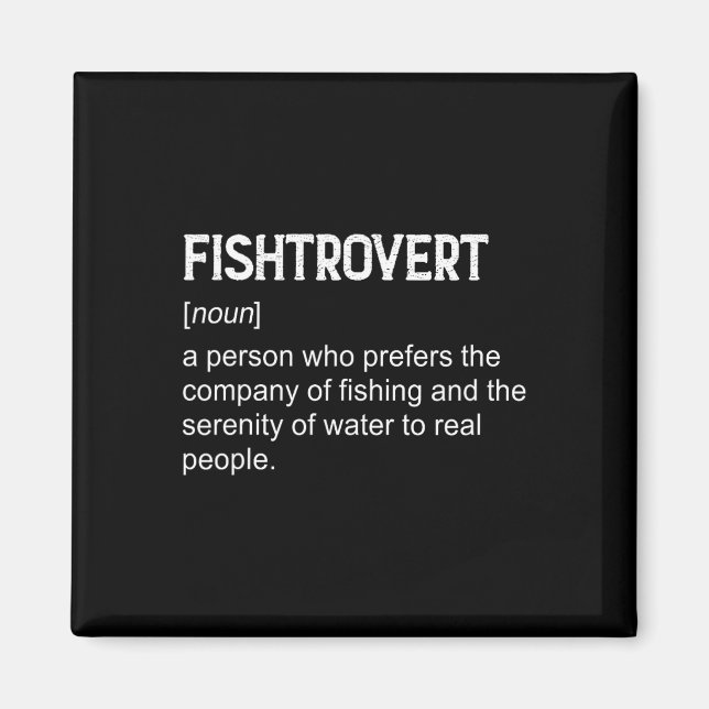 Fishtrovert Byss Angeln Bootfahren Definition Wört Magnet (Vorne)