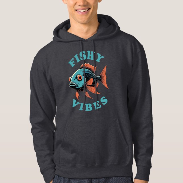 Fishy Vibes — Funny Fish Hoodie (Vorderseite)
