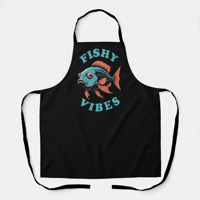 Fishy Vibes — Funny Fish Schürze (Vorderseite)