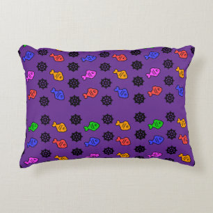 Fishy Wheels Kids Lila Dekokissen