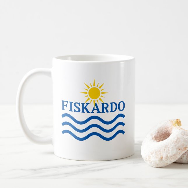 FISKARDO Kefalonia Griechenland, Sun Waves Kaffeetasse (Mit Donut)