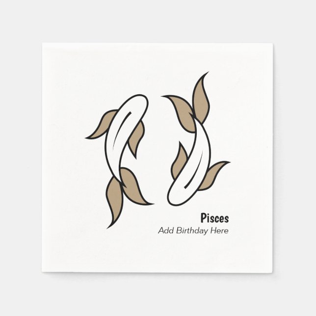 Fisst den personalisierten Zwillingsfisch Serviette (Vorderseite)