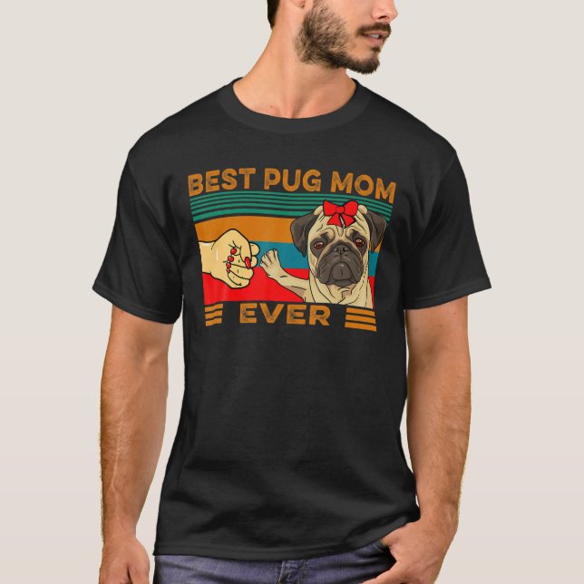 Fist Bump Bester Mops Mama je T-Shirt (Vorderseite)