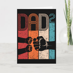 Fist Bump Papa im Quadrat Retro-Vater von zwei Kin Karte