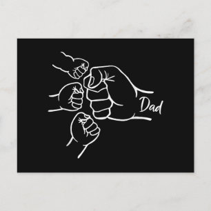 Fist Bump Vater Von Drei Vater Von 3 Papa Glücklic Postkarte