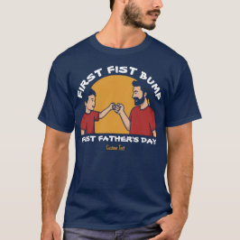 Fist Bump Vatertag Benutzerdefinierter Text T-Shirt