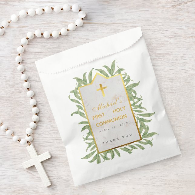 Fist Communion Greenerenery Imitats Gold Marmor Bo Geschenktütchen (Von Creator hochgeladen)
