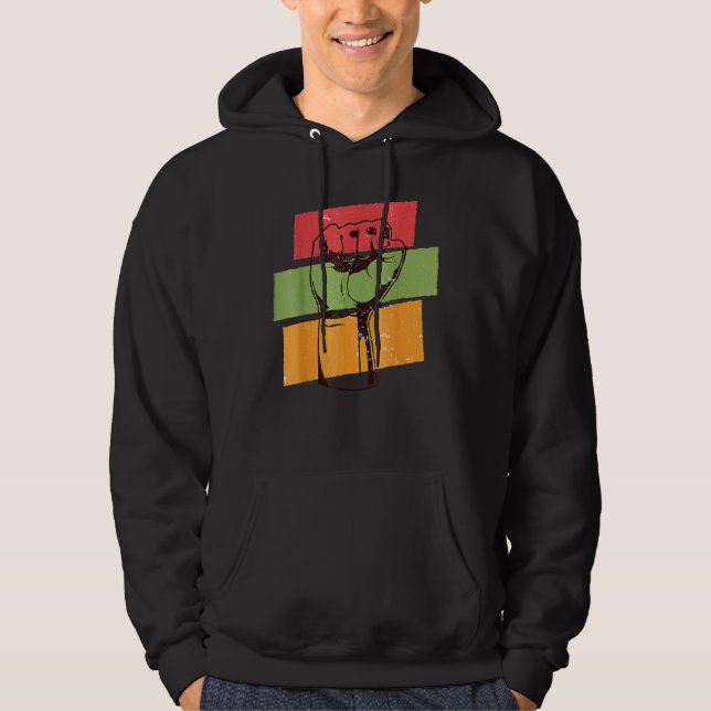 Fist Hand Black History Month Afro African Pride M Hoodie (Vorderseite)