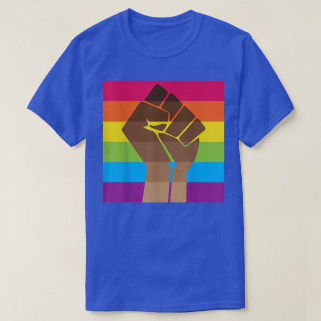 Fist Hand Rainbow Gay Pride BLM LGBT Awareness Mon T-Shirt (Design vorne)
