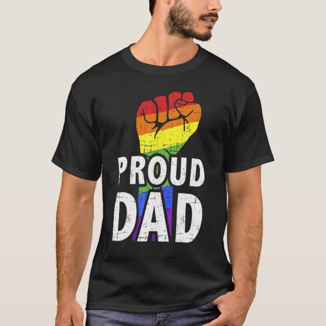 Fist Rainbow Proud Vater Gay Pride Lgbtq Vater's D T-Shirt (Vorderseite)