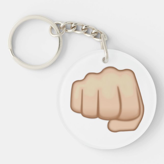 Fisted Handzeichen Emoji Schlüsselanhänger (Vorderseite)