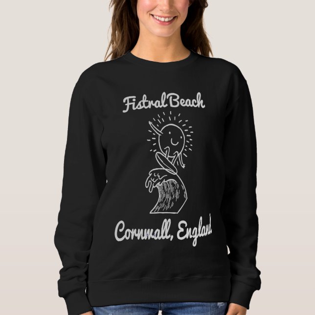 Fistral Beach Cornwall England Surf Surfing Souven Sweatshirt (Vorderseite)