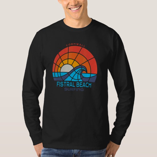 Fistral Beach  Cornwall  Surfing Beach T-Shirt (Vorderseite)