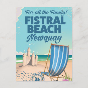 Fistral Beach Newquay Vintage-Reiseposter Postkarte