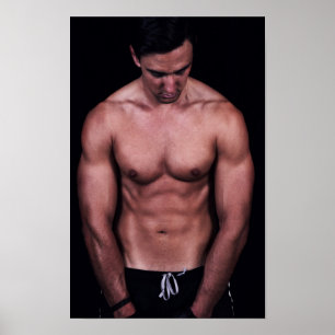 Fit aussehender Mann mit Muskeln Poster