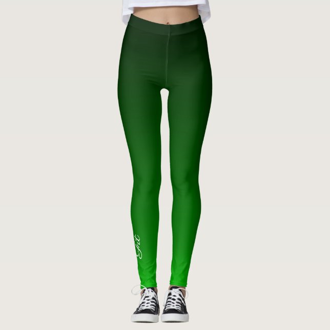 Fit Black Green Ombré Leggings (Vorderseite)