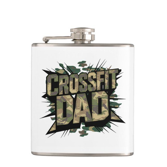 Fit Father Explosive Camouflage CrossFit Flask Flachmann (Vorderseite)