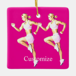 Fit Female Läuferin Thunder_Cove Keramikornament
