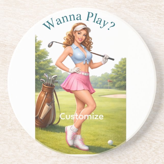 Fit Golfspielerin Thunder_Cove Getränkeuntersetzer (Vorne)