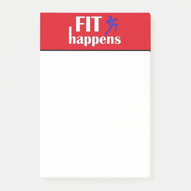 Fit Happens Workout Motivation Post-it Klebezettel (Vorderseite)
