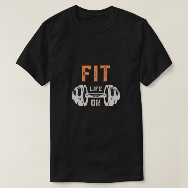 Fit Life On Barbell Fitness Shirt (Design vorne)