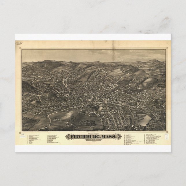Fitchburg, Massachusetts 1882 Postkarte (Vorderseite)