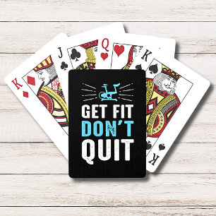 FitDon't Quit Gym Fitness Motivation - Blau Spielkarten