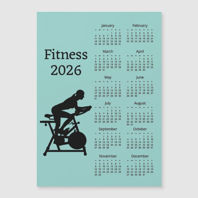 Fitness 2026 Calendar Magnetic Card Magnetkarte (Vorderseite)