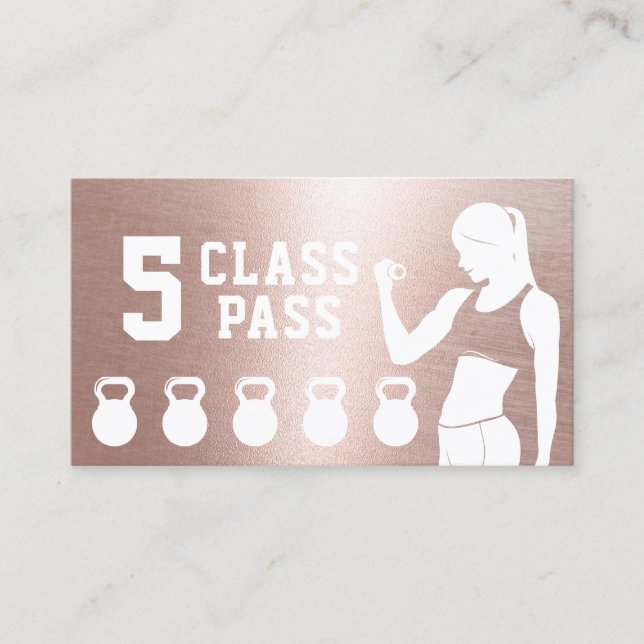 Fitness 5 Class Pass Rose Gold Lounge Treuekarte (Vorderseite)
