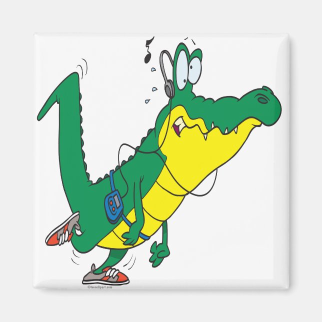 Fitness-Alligator-Cartoon Magnet (Vorne)