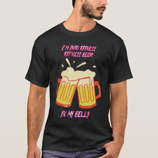 Fit'ness Beer In My Belly Gym Cute Joke T-Shirt (Vorderseite)