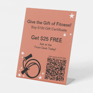 Fitness Beginner Weihnachtsgeschenkgutschein Sockelschild