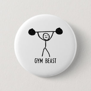 Fitness-Biest Lustige Bodybuilding-Übung Fitness A Button