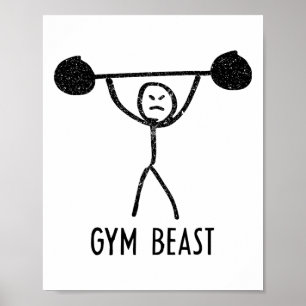 Fitness-Biest lustige Bodybuilding-Übung Fitness A Poster