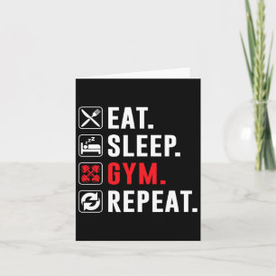 Fitness Bodybuilding Essen Sleep Gym Wiederholung Karte