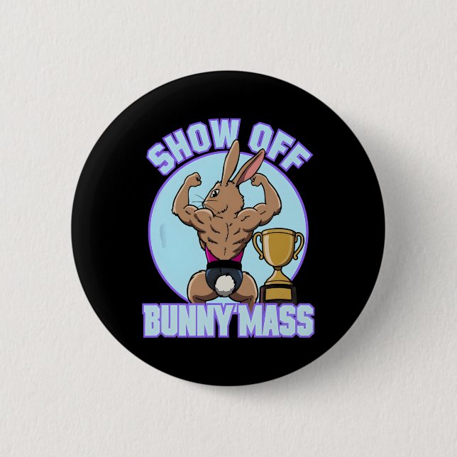 Fitness Bunny Bodybuilder Vom Sonnenblumen lassen  Button (Vorderseite)