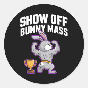 Fitness Bunny Bodybuilder Vom Sonnenblumen lassen  Runder Aufkleber