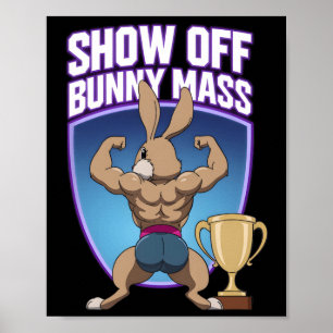 Fitness Bunny Bodybuilds Muscle Gebäude Funny R Poster