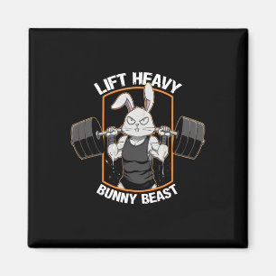 Fitness Bunny Gym Titans Lift Heavy Bunny Beast Fe Magnet