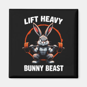 Fitness Bunny Gym Titans Lift Heavy Bunny Beast Fe Magnet
