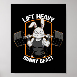 Fitness Bunny Gym Titans Lift Heavy Bunny Beast Fe Poster