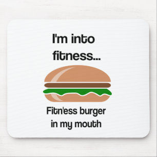 Fitness-Burger-lustiges Zitat Mousepad